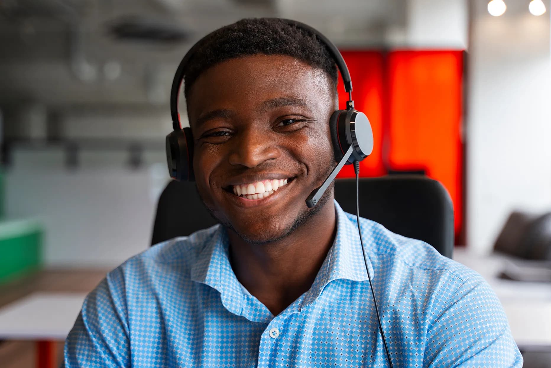 Smiling user
